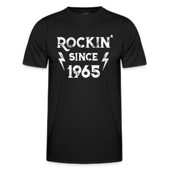 57 Jahre alt: Classic Rock 1965 57th Birthdayfebrua - Männer Funktions-T-Shirt - Schwarz - Vorne - AI Model Male 178 dark (178cm)