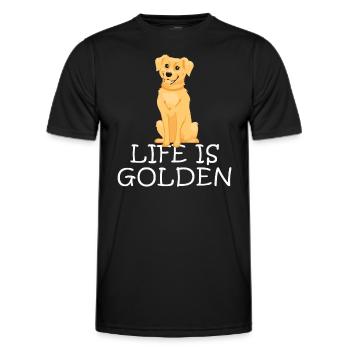 Das Leben ist Golden Retriever HundgoldadorGolden Retriev - Männer Funktions-T-Shirt - Schwarz - Vorne - AI Model Male 178 dark (178cm)