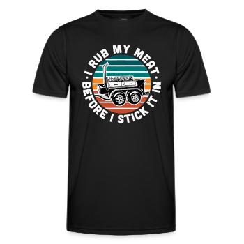 BBQ Dad Offset Smoker Pit Accessoire Ich reibe mein Fleisch - Männer Funktions-T-Shirt - Schwarz - Vorne - AI Model Male 178 dark (178cm)