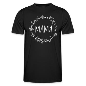 Totalement souvent stressé un peu de gâchis maman - T-shirt sport Homme - noir - Devant - AI Model Male 178 dark (178cm)