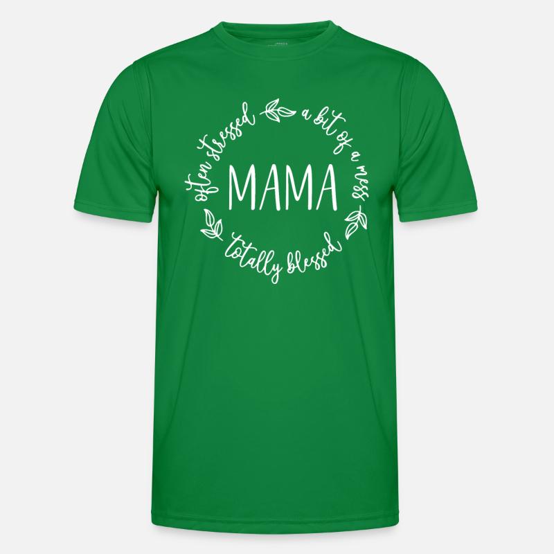 Total oft gestresst ein bisschen Chaos Mama Männer Funktions-T-Shirt
