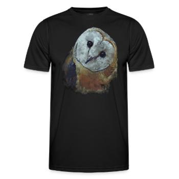 Schleiereule Malerei Eule Artcountryästhetischfigurativ - Männer Funktions-T-Shirt - Schwarz - Vorne - AI Model Male 178 dark (178cm)