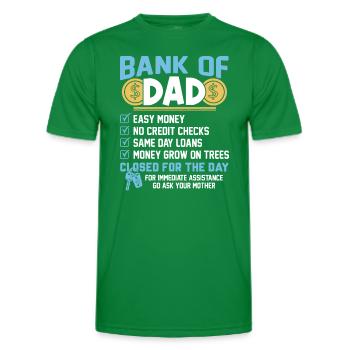 Bank Of Dad - Men's Functional T-Shirt - kelly green - Front - AI Model Male 178 dark (178cm)