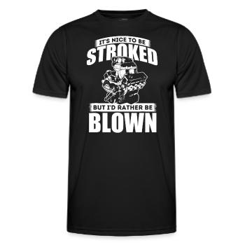 It's Nice To Be Streichelt - Lustige Rennwagen-Begeisterung - Männer Funktions-T-Shirt - Schwarz - Vorne - AI Model Male 178 dark (178cm)