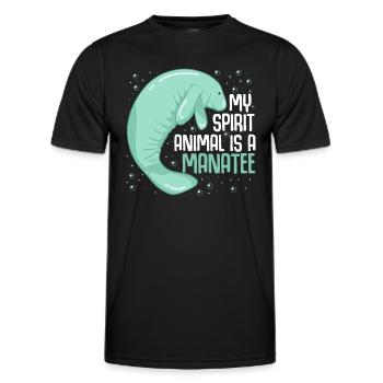 Mein Krafttier ist eine Seekuh Seekuh Oceanic Crea - Männer Funktions-T-Shirt - Schwarz - Vorne - AI Model Male 178 dark (178cm)