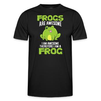 Les grenouilles drôles sont géniales Je suis génial donc je suis - T-shirt sport Homme - noir - Devant - AI Model Male 178 dark (178cm)
