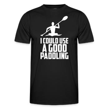 Kayak Canoe Accessories Supplies Boating Rafting - Men's Functional T-Shirt - black - Front - AI Model Male 178 dark (178cm)