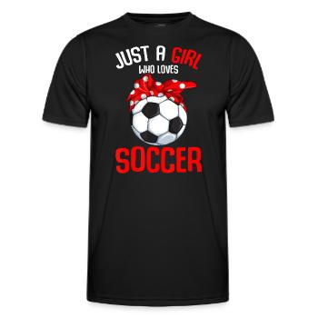 Nur ein Mädchen, das Fußballmädchen liebt Jugend - Männer Funktions-T-Shirt - Schwarz - Vorne - AI Model Male 178 dark (178cm)