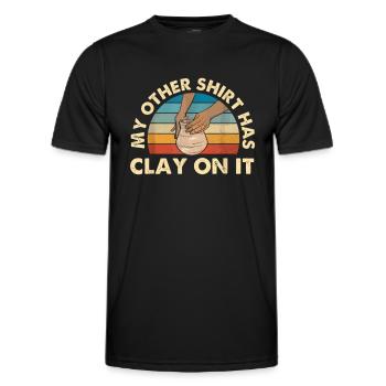 My Other idea Has Clay On It - Pottery Ceramicist - Men's Functional T-Shirt - black - Front - AI Model Male 178 dark (178cm)