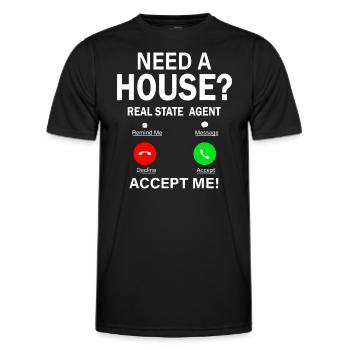 Real Estate Agent - House Broker - Men's Functional T-Shirt - black - Front - AI Model Male 178 dark (178cm)