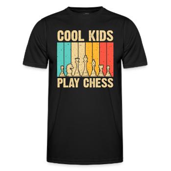 Cool Chess Lover Art For Kids Boys Men Novelty Che - Men's Functional T-Shirt - black - Front - AI Model Male 178 dark (178cm)