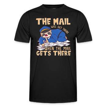 Sloth Mail kommt an - lustige Postangestelltenpost c - Männer Funktions-T-Shirt - Schwarz - Vorne - AI Model Male 178 dark (178cm)