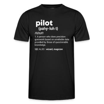 Drôle Pilote Définition design Avion Jet Aviatio - T-shirt sport Homme - noir - Devant - AI Model Male 178 dark (178cm)