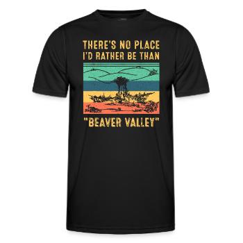 Vintage There's No Place I'd Rather Be Than Beaver - Men's Functional T-Shirt - black - Front - AI Model Male 178 dark (178cm)