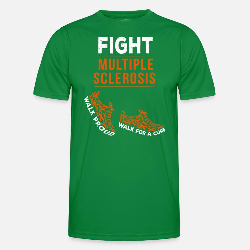 Fight Multiple Sclerosis MS Awareness Warrior Ribb Men's Functional T-Shirt