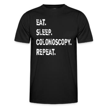 Essen Schlaf Koloskopie Wiederholung Gastroenterologe GI - Männer Funktions-T-Shirt - Schwarz - Vorne - AI Model Male 178 dark (178cm)