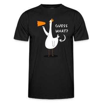 Lustig raten Sie mal? Chicken Butt!humoristisch - Männer Funktions-T-Shirt - Schwarz - Vorne - AI Model Male 178 dark (178cm)
