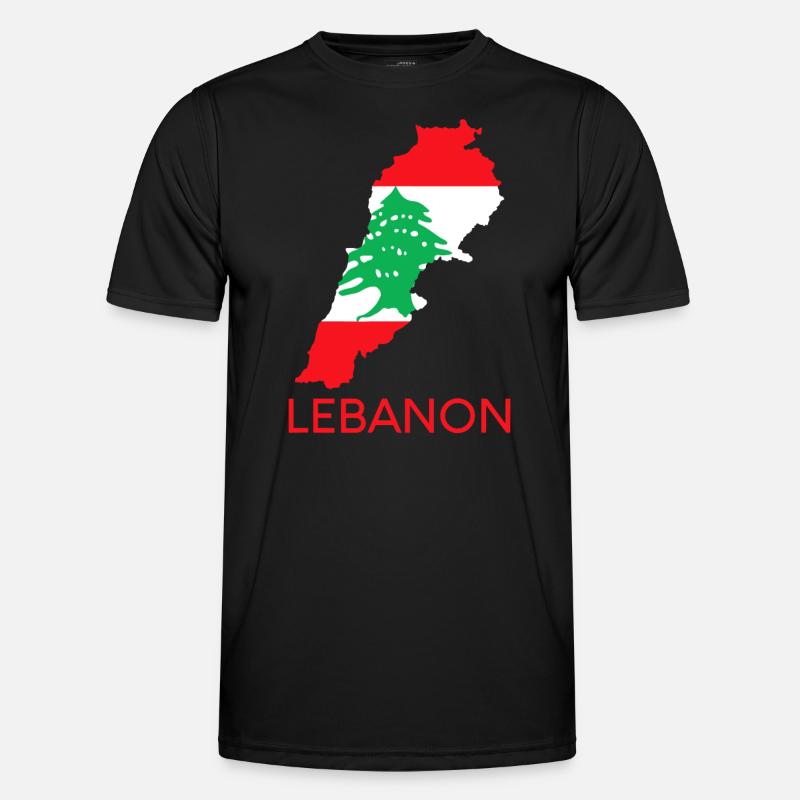 Liban Drapeau Cèdre Beyrouth Arabe libanais Ara - T-shirt sport Homme - noir
