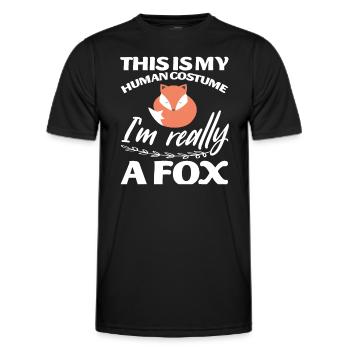 Das ist mein menschliches Kostüm Ich bin wirklich ein Fuchstier - Männer Funktions-T-Shirt - Schwarz - Vorne - AI Model Male 178 dark (178cm)