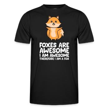 Les renards sont géniaux. Je suis génial donc je suis un F - T-shirt sport Homme - noir - Devant - AI Model Male 178 dark (178cm)