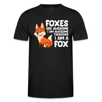 Les renards sont géniaux Je suis génial donc je suis un Fo - T-shirt sport Homme - noir - Devant - AI Model Male 178 dark (178cm)