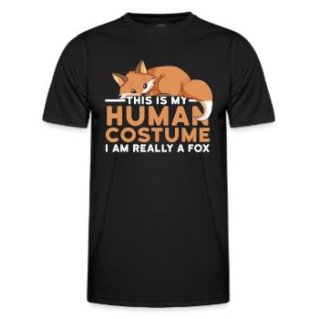 Das ist mein menschliches Kostüm Ich bin wirklich ein Fuchsheiliger - Männer Funktions-T-Shirt - Schwarz - Vorne - AI Model Male 178 dark (178cm)
