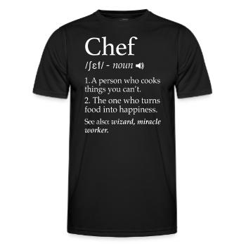 Chef Définition Ligne drôle disant Cook Cooking Gif - T-shirt sport Homme - noir - Devant - AI Model Male 178 dark (178cm)