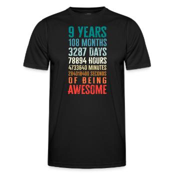9 Jahre 108 Monate Awesome Happy 9th Birt - Männer Funktions-T-Shirt - Schwarz - Vorne - AI Model Male 178 dark (178cm)