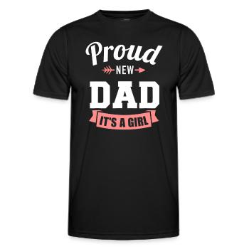 Stolzer neuer Vater, es ist eine Mädchen-Gender-Enthüllungsparty - Männer Funktions-T-Shirt - Schwarz - Vorne - AI Model Male 178 dark (178cm)