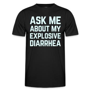 Posez-moi des questions sur ma diarrhée explosive drôle de caca humo - T-shirt sport Homme - noir - Devant - AI Model Male 178 dark (178cm)