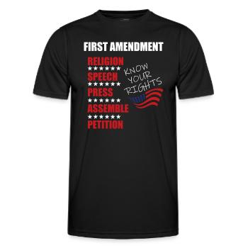 Audit des droits du premier amendement États-Unis Constit - T-shirt sport Homme - noir - Devant - AI Model Male 178 dark (178cm)