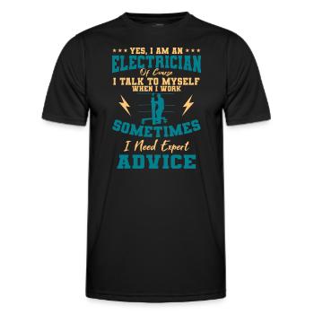 Electrician Electricity Lineman Wiring Electrical - Men's Functional T-Shirt - black - Front - AI Model Male 178 dark (178cm)