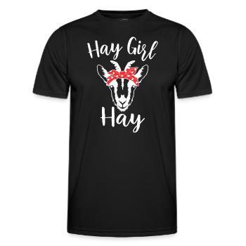 Hay Girl Hay Funny Goat Lover For Girlsfarmhousefo - Men's Functional T-Shirt - black - Front - AI Model Male 178 dark (178cm)