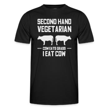 Fleischliebhaber Lustige ketogene Fleischfresser Rindfleisch Liebe Gif - Männer Funktions-T-Shirt - Schwarz - Vorne - AI Model Male 178 dark (178cm)