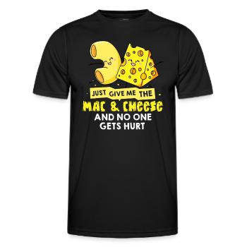 Mac And Cheese Gift Macaroni Cheesy Noodle - Men's Functional T-Shirt - black - Front - AI Model Male 178 dark (178cm)