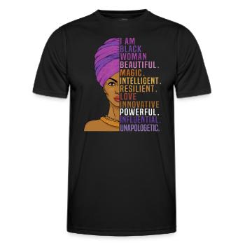 Ich bin Schwarze Frau Schwarze Geschichte MonatSeele friedlich - Männer Funktions-T-Shirt - Schwarz - Vorne - AI Model Male 178 dark (178cm)