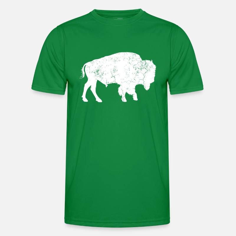 Distressed Buffalo Retro Bison Tierliebhaber Idee M Männer Funktions-T-Shirt