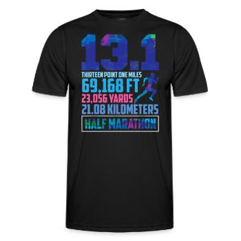 Halbmarathon 13,1 Meilen Laufläufer - Männer Funktions-T-Shirt - Schwarz - Vorne - AI Model Male 178 dark (178cm)
