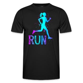 Running Girl for girls runnersrunning lover - Men's Functional T-Shirt - black - Front - AI Model Male 178 dark (178cm)