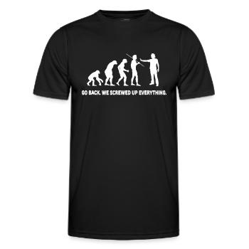 Evolution Retour en arrière Nous avons tout foiré - T-shirt sport Homme - noir - Devant - AI Model Male 178 dark (178cm)