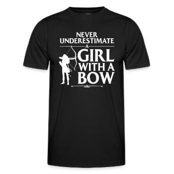 Lustiges Bogenschießen Design für Mädchen Frauen Bowhunter Arc - Männer Funktions-T-Shirt - Schwarz - Vorne - AI Model Male 178 dark (178cm)