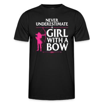 Lustiges Bogenschießen Design für Mädchen Frauen Bowhunter - Männer Funktions-T-Shirt - Schwarz - Vorne - AI Model Male 178 dark (178cm)