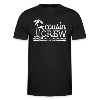 Cousin Crew Beach Vacation Wear pour enfants et adultes - T-shirt sport Homme - noir - Devant - AI Model Male 178 dark (178cm)