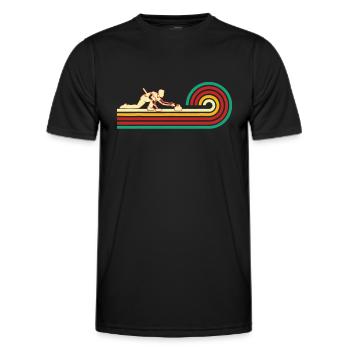 Curler sliding Curling Stone Retro Curling - Men's Functional T-Shirt - black - Front - AI Model Male 178 dark (178cm)