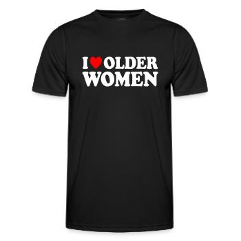 I Love Older Women - Men's Functional T-Shirt - black - Front - AI Model Male 178 dark (178cm)