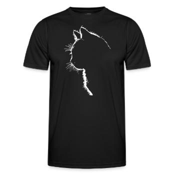 Frauen mit Katze | Lustige Katze für Frauen - Männer Funktions-T-Shirt - Schwarz - Vorne - AI Model Male 178 dark (178cm)