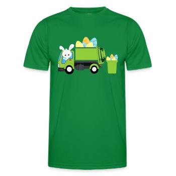 Müllwagen Osterhase Eiersuche Kleinkind Kinder B - Männer Funktions-T-Shirt - Kelly Green - Vorne - AI Model Male 178 dark (178cm)