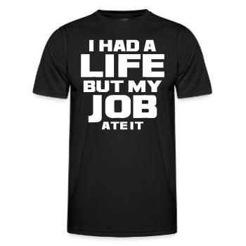 J’avais une vie mais mon travail l’a mangé - bourreau de travail dur w - T-shirt sport Homme - noir - Devant - AI Model Male 178 dark (178cm)