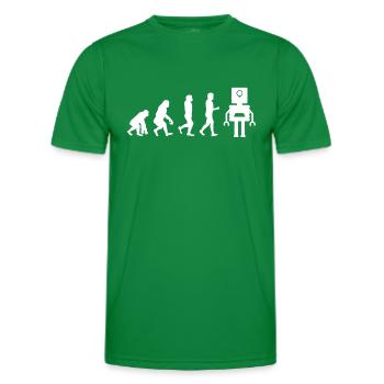 Lustiger Roboter für maschinelles Lernen KI-Evolutionsroboter - Männer Funktions-T-Shirt - Kelly Green - Vorne - AI Model Male 178 dark (178cm)