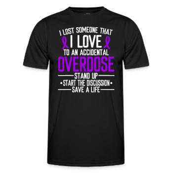 Sensibilisation aux surdoses Perdu quelqu’un que j’aime Purple Ribb - T-shirt sport Homme - noir - Devant - AI Model Male 178 dark (178cm)